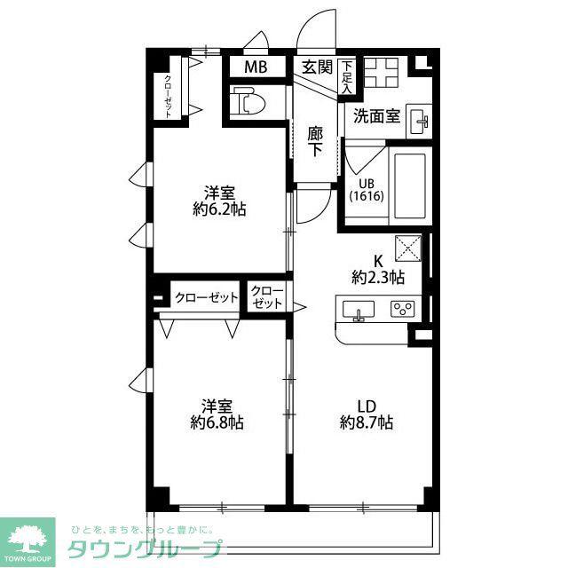 ロチュス・ルカルデ(2LDK/3階)の間取り写真