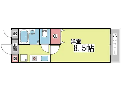 メゾンフレール(1K/3階)の間取り写真