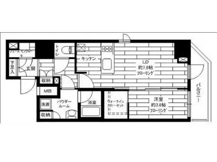 ステージファースト浅草橋(1LDK/11階)の間取り写真