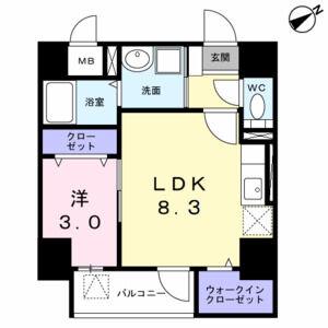 ラ・フュンフ(1LDK/5階)の間取り写真