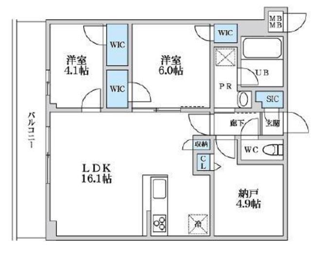 SーRESIDENCE富士見ヶ丘AFFORD(2SLDK/3階)の間取り写真