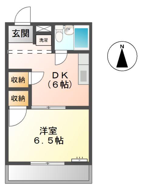 エルハイムユー(1DK/1階)の間取り写真