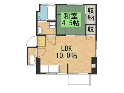 天神マンション(1LDK/1階)の間取り写真
