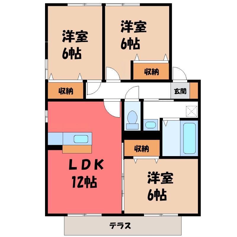 ソフィエルA(3LDK/1階)の間取り写真