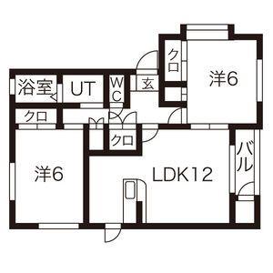 エスぺランスB(2LDK/1階)の間取り写真