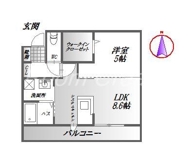クオーレ(1LDK/1階)の間取り写真