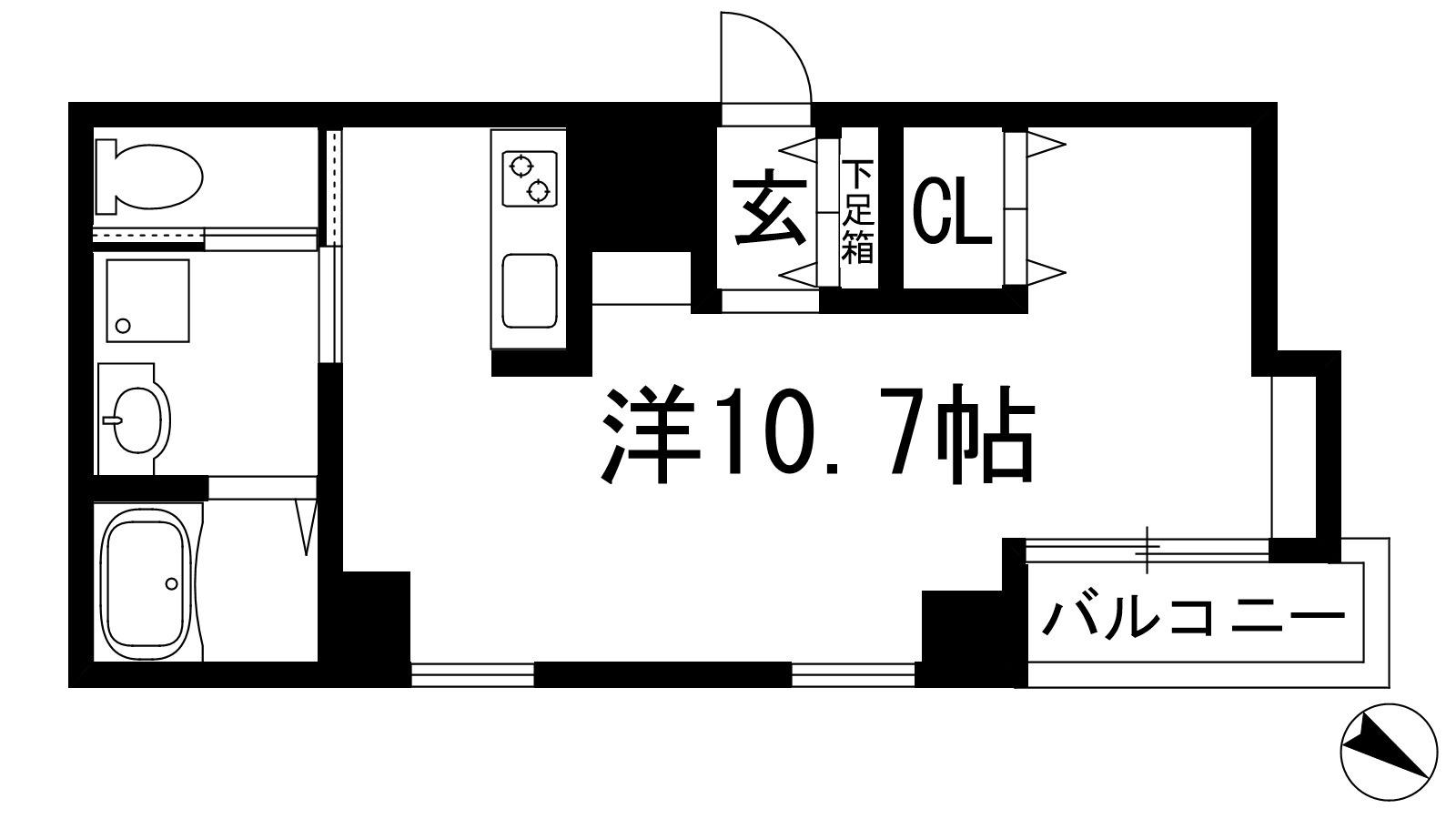 M`STYLE川西(ワンルーム/5階)の間取り写真
