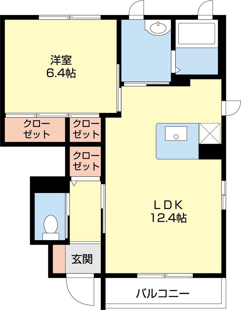 エスポワール21(1LDK/1階)の間取り写真