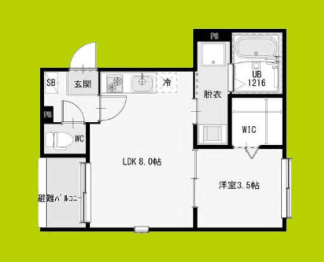 DIIRA下新庄(1LDK/1階)の間取り写真