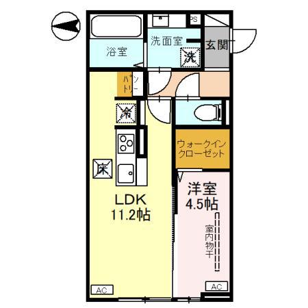 FELCITY(1LDK/1階)の間取り写真