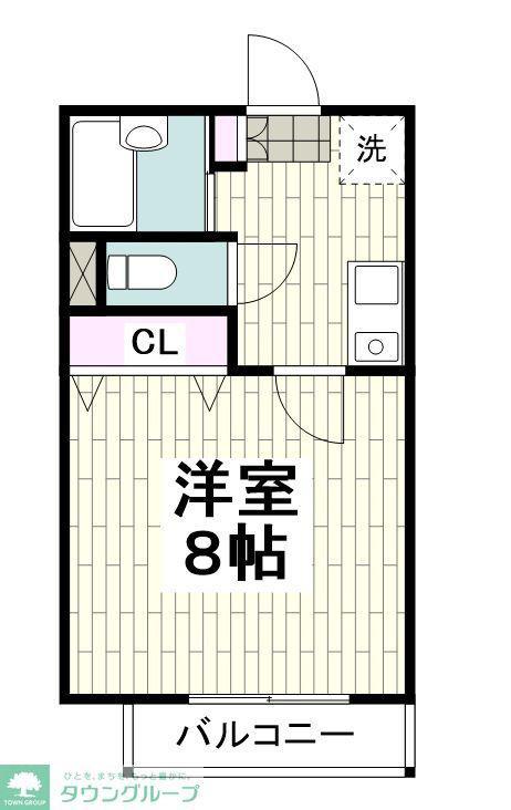 ドルチェ原(1K/1階)の間取り写真