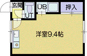 コーポ希望ヶ丘A(ワンルーム/2階)の間取り写真
