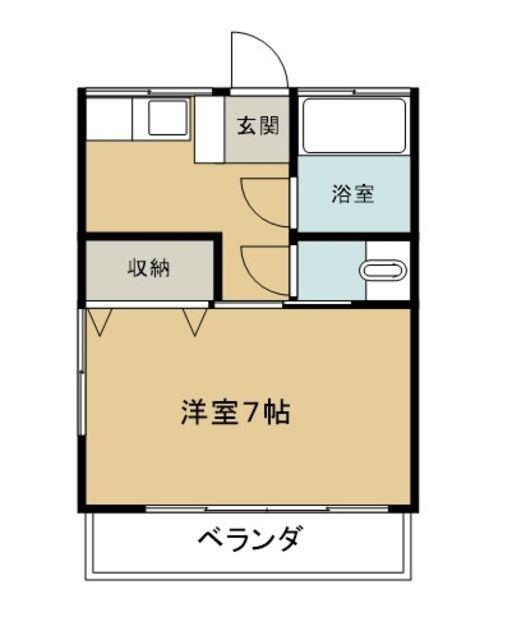 南街荘(1K/2階)の間取り写真