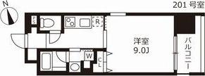 花の木ライズ(1K/2階)の間取り写真