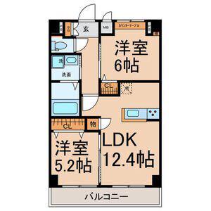 THE RESIDENCE SAKURAYAMA ウエスト(2LDK/8階)の間取り写真