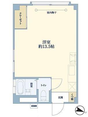 太陽マンション(ワンルーム/2階)の間取り写真