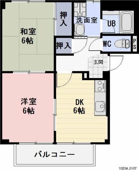 SURPLUS サンアイA(2DK/2階)の間取り写真