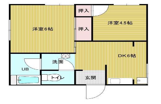 森小路駅前 三宅ビル(2DK/4階)の間取り写真