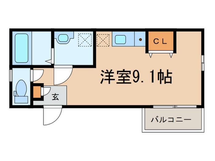 NOE HILLS(ワンルーム/3階)の間取り写真