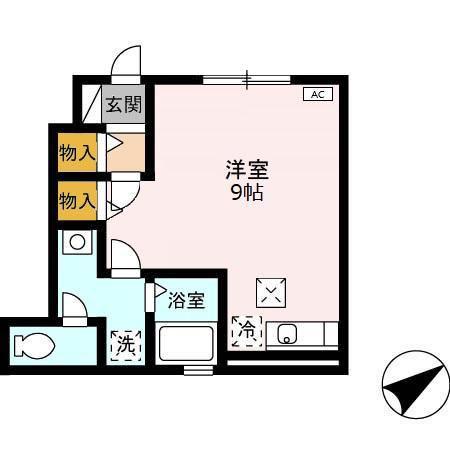 ハイツケーイチ(ワンルーム/1階)の間取り写真