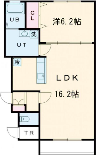 ストックトン(1LDK/1階)の間取り写真