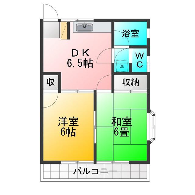 めぐみコーポ(2DK/2階)の間取り写真
