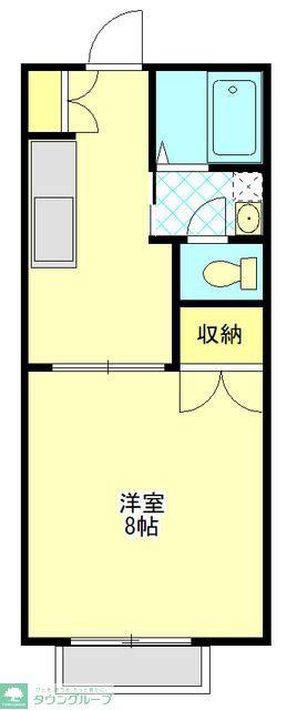コーポ北澤II(1K/1階)の間取り写真