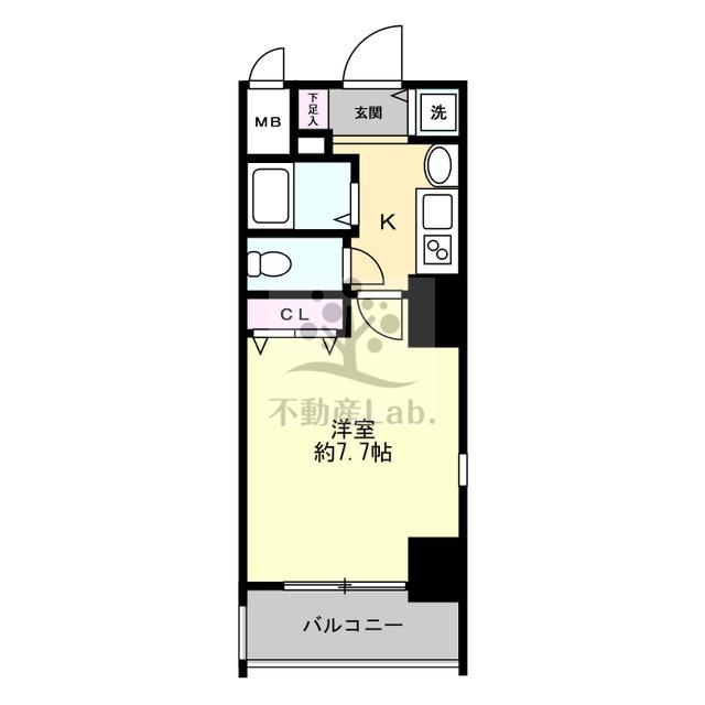 アーバンフラッツ難波東(1K/3階)の間取り写真