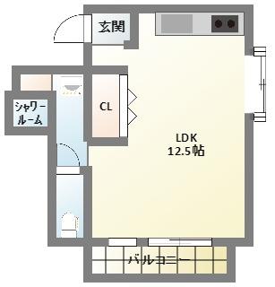 メゾン曳馬A(ワンルーム/1階)の間取り写真