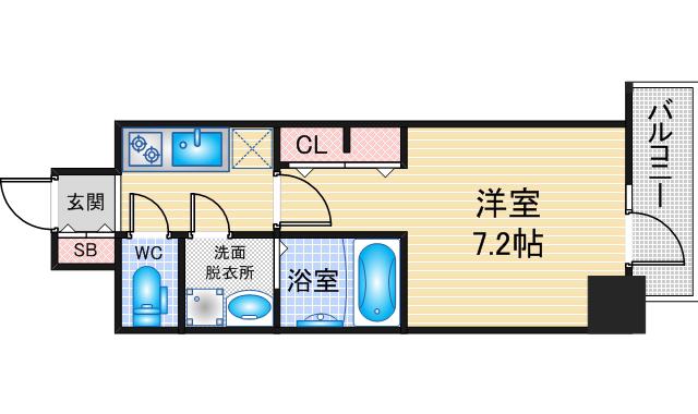 S-RESIDENCE名古屋菊井ALINE(1K/3階)の間取り写真