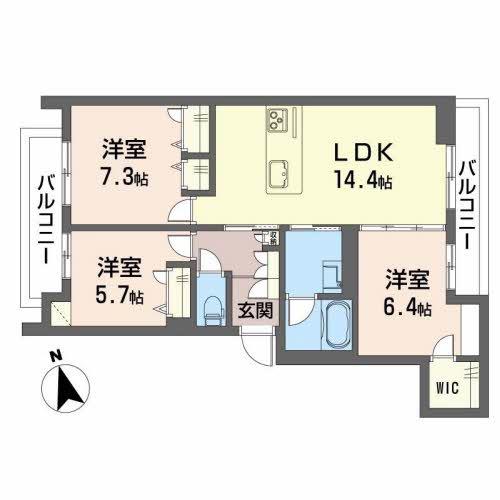 CASA BLANCAII(3LDK/3階)の間取り写真