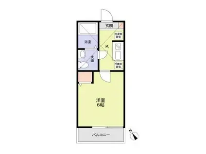 アザーレ・キュリオス横浜(1K/2階)の間取り写真