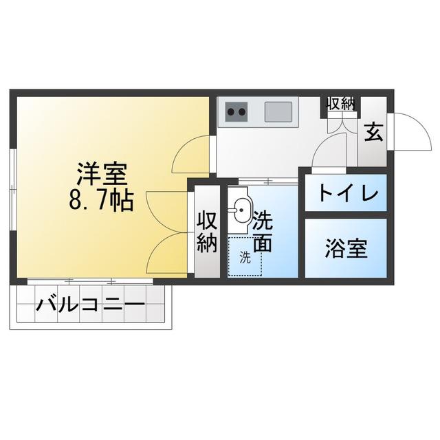 アンフィニ(1K/3階)の間取り写真
