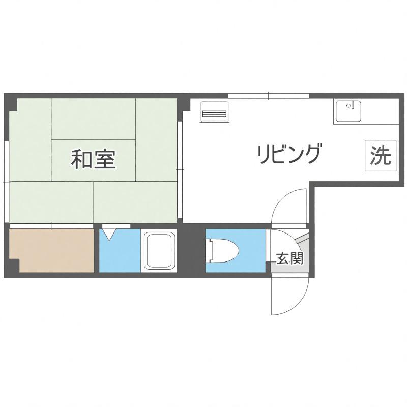 サンシティS・S(1DK/2階)の間取り写真