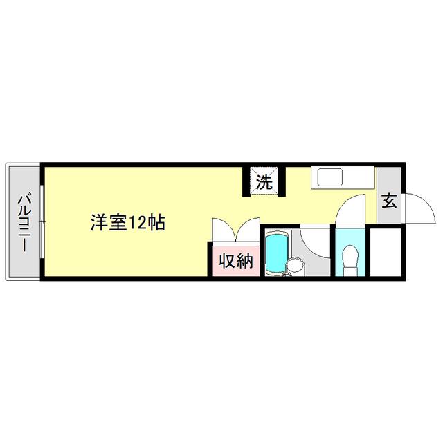 コーポ朝日VI(ワンルーム/4階)の間取り写真