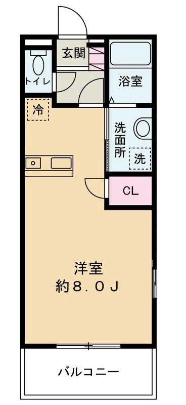 パークハウスかずさ(ワンルーム/1階)の間取り写真