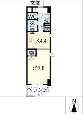 ESTATE YAMADA(1K/3階)の間取り写真