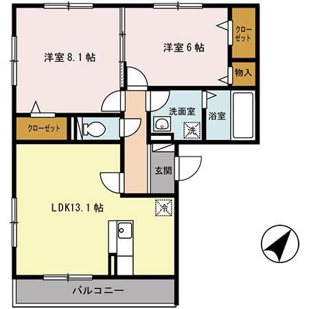 アーバンヒルズ(2LDK/3階)の間取り写真