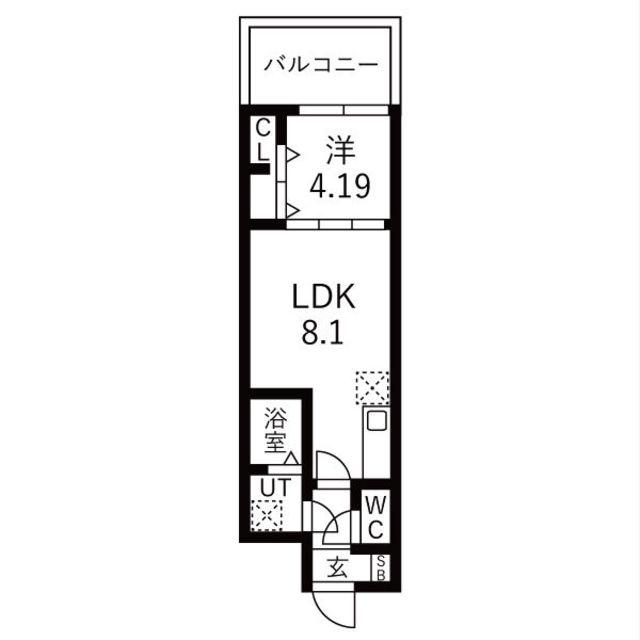 ATLAS加賀屋(1LDK/7階)の間取り写真