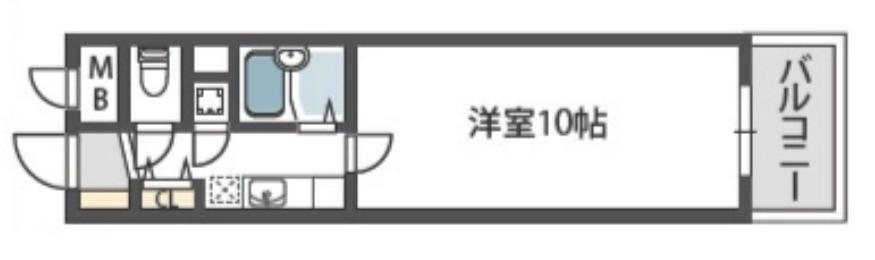 フィレンツェ(1K/4階)の間取り写真