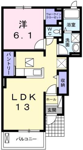 グレイスカレント成田II(1LDK/1階)の間取り写真