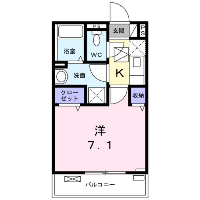 ルジーナ ベルデ(1K/1階)の間取り写真