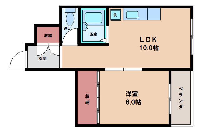 EVER GREEN(1LDK/2階)の間取り写真