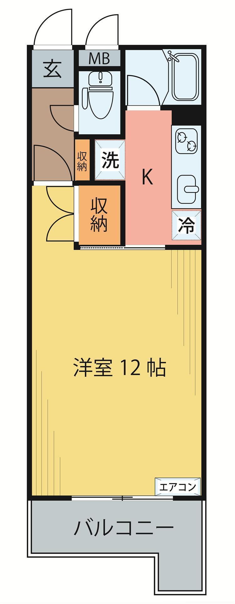 ミツエリートマンション(1K/2階)の間取り写真