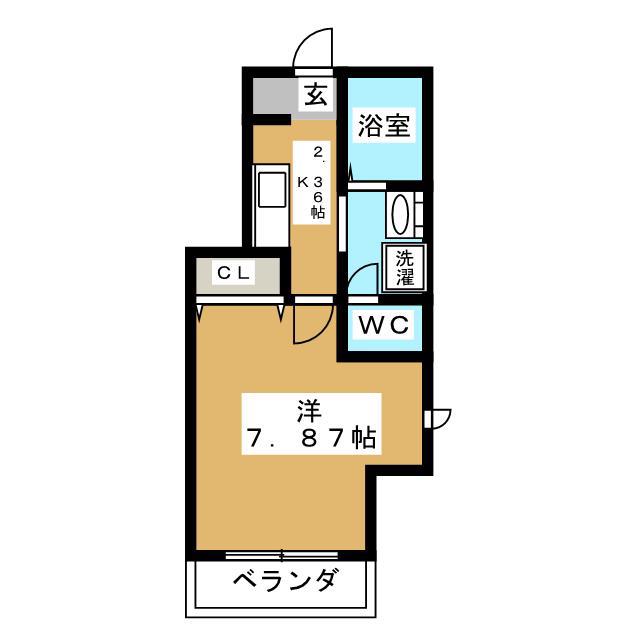 MYウェイ MAIHAMA(1K/1階)の間取り写真
