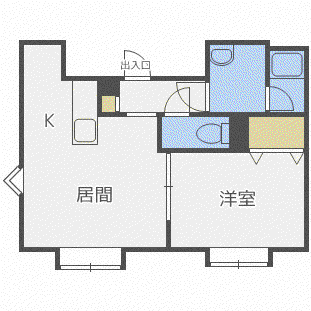 カーサノルテ麻生(1LDK/3階)の間取り写真