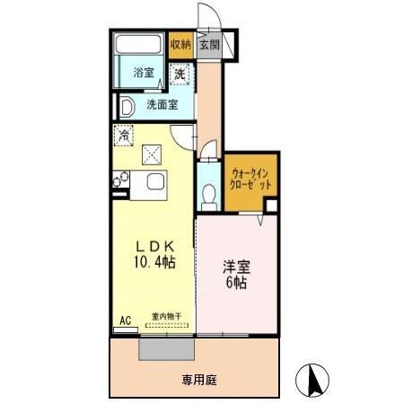 レセンテさくら(1LDK/1階)の間取り写真