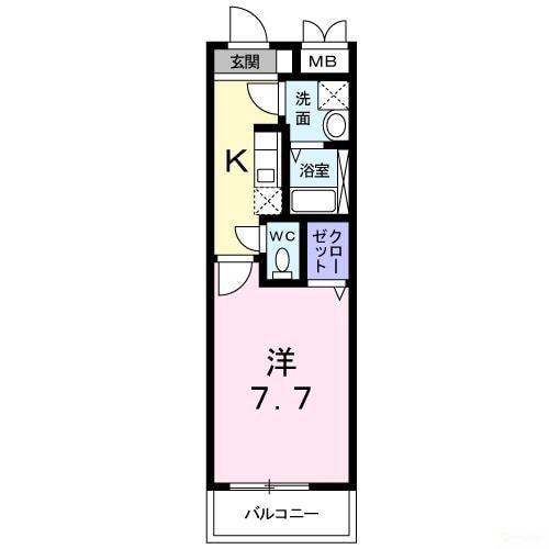 クーシ-YS(1K/3階)の間取り写真