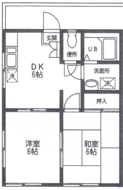 柳澤コーポ(2DK/1階)の間取り写真
