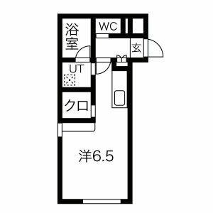 キングハウス学園前(1K/1階)の間取り写真